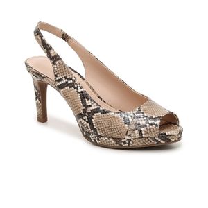 Faux Reptile Slingback Heels